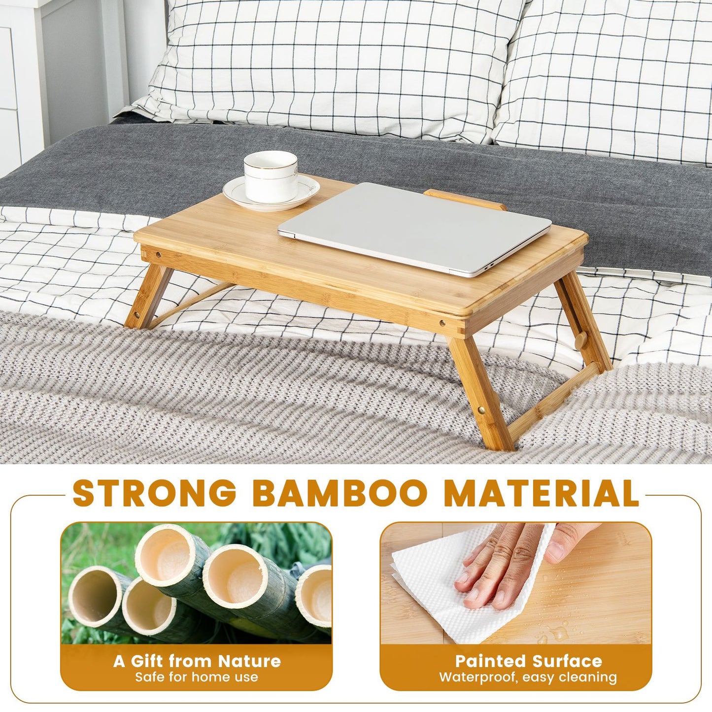 Portable Bamboo Laptop Lap Tray