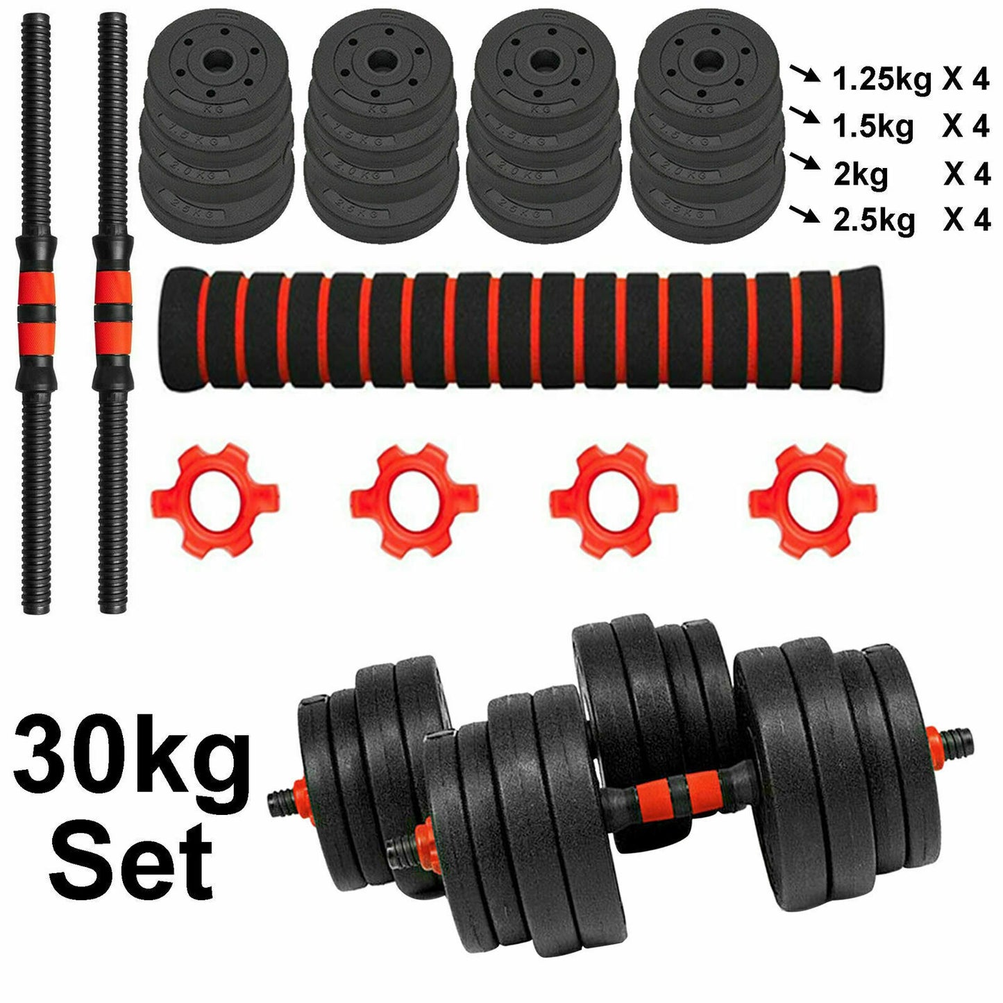 15/20/30/40 Kg Dumbbell Barbell Weight Set