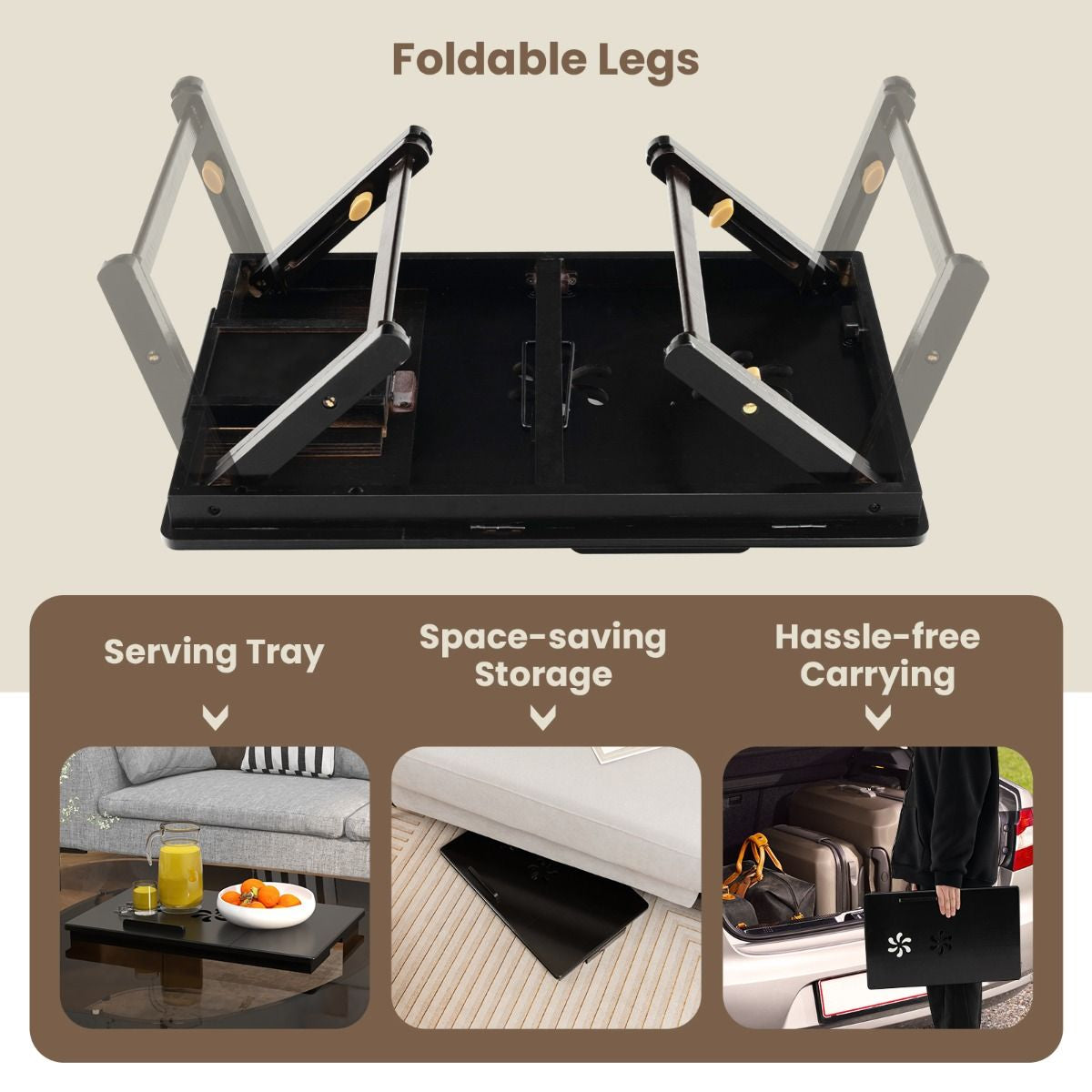 Portable Bamboo Laptop Lap Tray