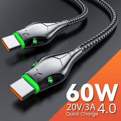 Type C to Type C Cable PD 60W Fast Charger 