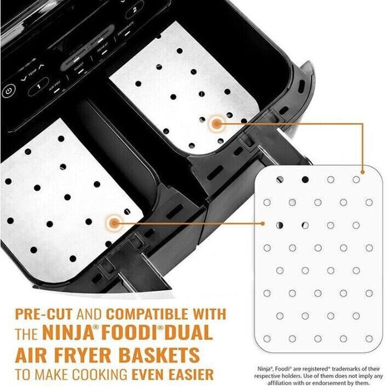 80X Rectangle Air Fryer Disposable Liner Sheets