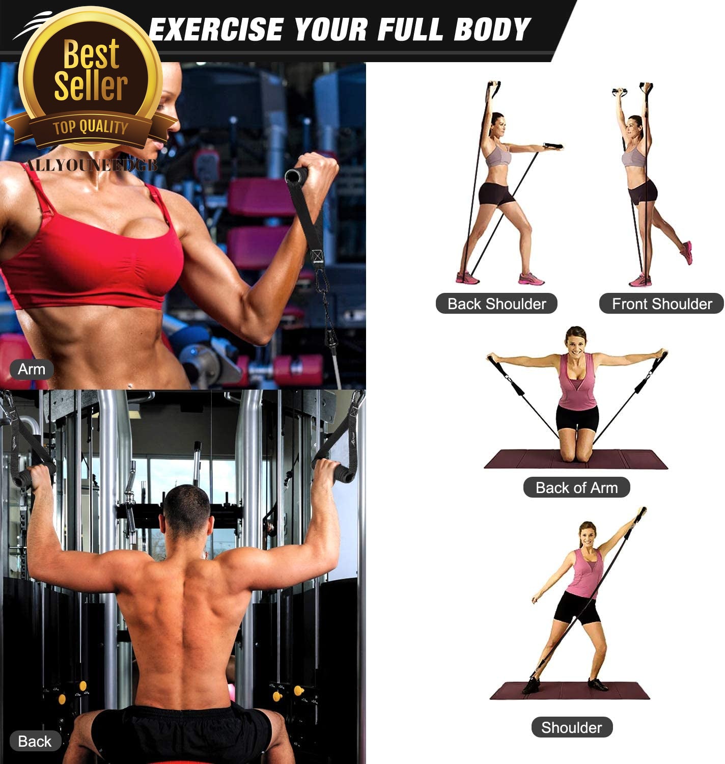 Resistance Bands Set 150-250Lbs