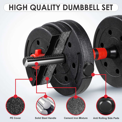 15/20/30/40 Kg Dumbbell Barbell Weight Set