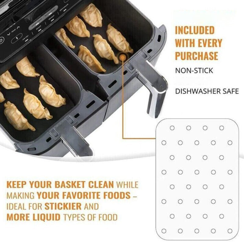 80X Rectangle Air Fryer Disposable Liner Sheets