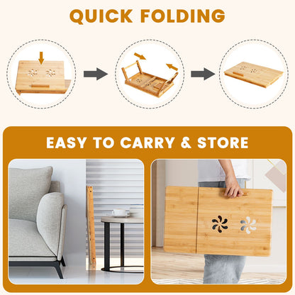Portable Bamboo Laptop Lap Tray