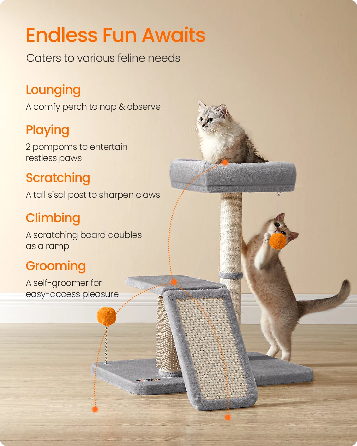 Cat Scratching Post with Bed