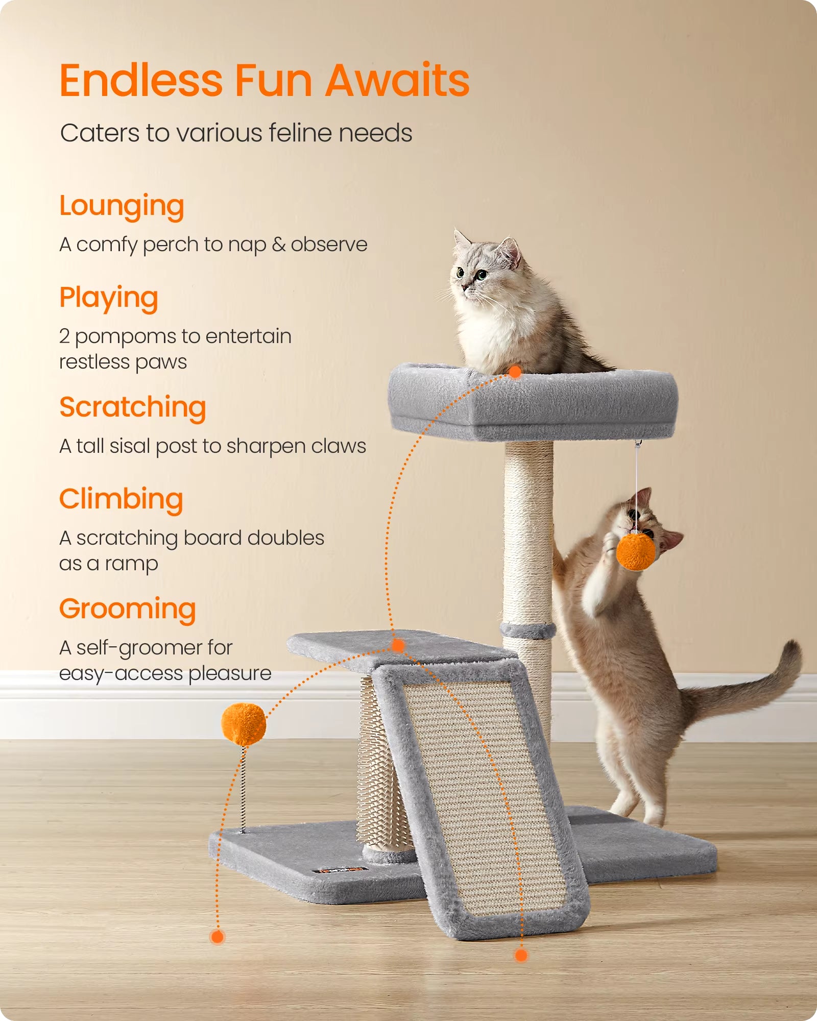 Cat Scratching Post with Bed