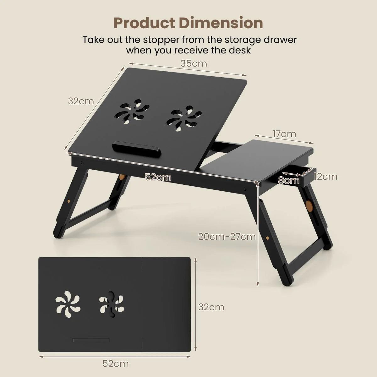 Portable Bamboo Laptop Lap Tray