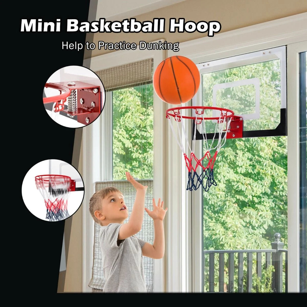Mini Basketball Hoop with Shatterproof Backboard