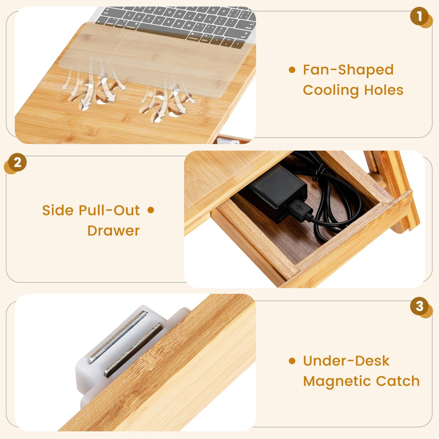 Portable Bamboo Laptop Lap Tray