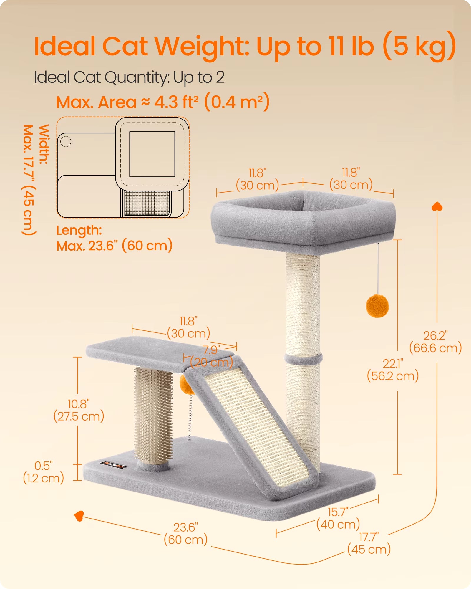 Cat Scratching Post with Bed